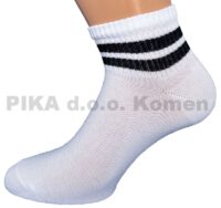 Bombažne stopalke rebrasti črti 439/339- 609 Bela - črna