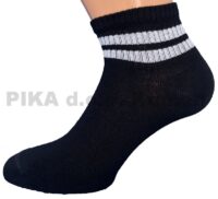 Bombažne stopalke rebrasti črti 439/339- 609 Črna - bela