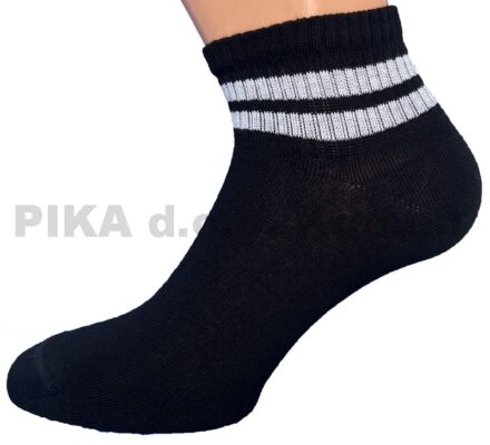 Bombažne stopalke rebrasti črti 439/339- 609 Črna - bela