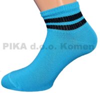 Bombažne stopalke rebrasti črti 339- 609 Nebeško modra - črna