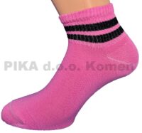 Bombažne stopalke rebrasti črti 339- 609 Roza - črna