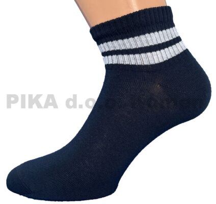 Bombažne stopalke rebrasti črti 439/339- 609 Temno modra - bela